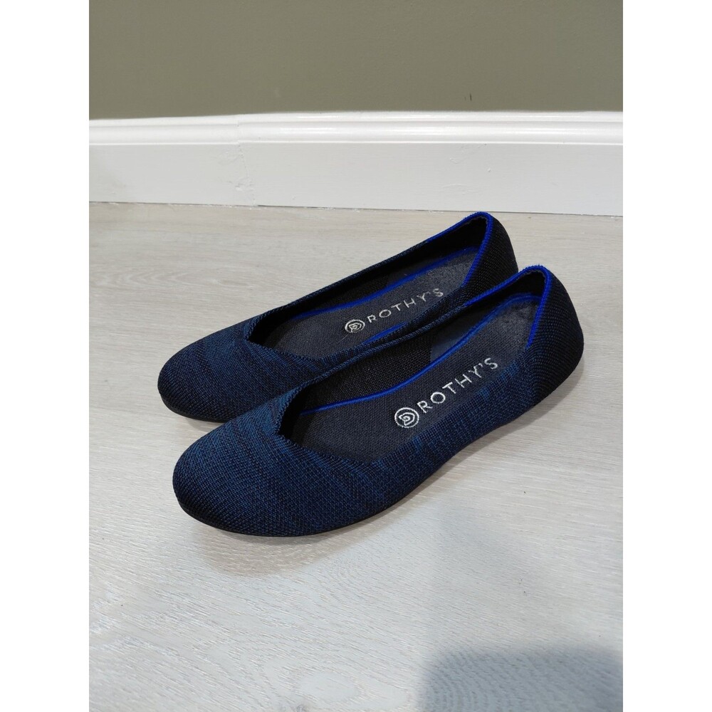 ROTHY'S Classic  Blue Round Toe Ballet Flats Womens Sz 10